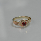 Серебряное кольцо с золотыми вставками