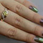 Серебряное кольцо с золотыми вставками