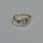 Серебряное кольцо с золотыми вставками