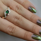 Серебряное кольцо с золотыми вставками