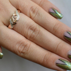 Серебряное кольцо с золотыми вставками