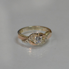 Серебряное кольцо с золотыми вставками