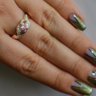 Серебряное кольцо с золотыми вставками