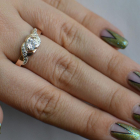 Серебряное кольцо с золотыми вставками