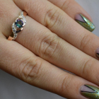 Серебряное кольцо с золотыми вставками