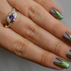 Серебряное кольцо с золотыми вставками