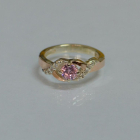 Серебряное кольцо с золотыми вставками