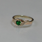 Серебряное кольцо с золотыми вставками