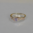 Серебряное кольцо с золотыми вставками