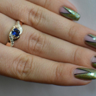 Серебряное кольцо с золотыми вставками