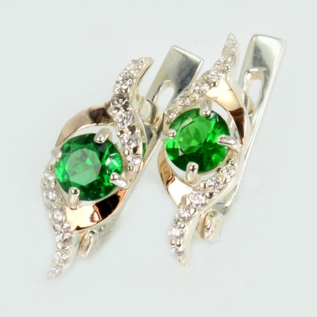 Срібні сережки з золотими пластинами