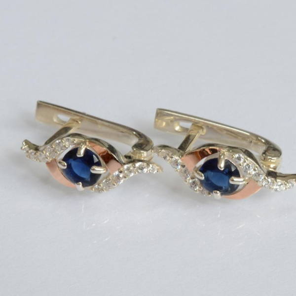 Срібні сережки з золотими накладками