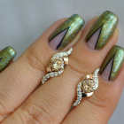 Срібні сережки з золотими накладками