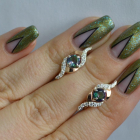 Срібні сережки з золотими накладками