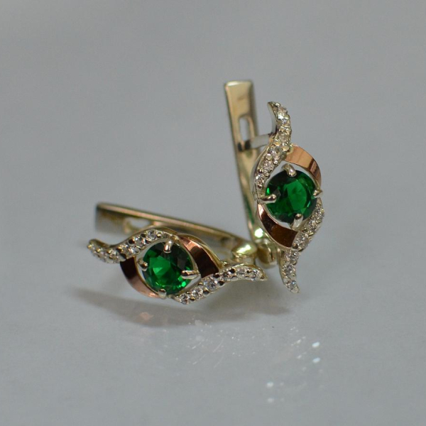 Срібні сережки з золотими накладками