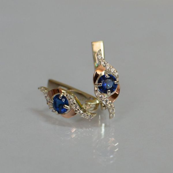 Срібні сережки з золотими накладками