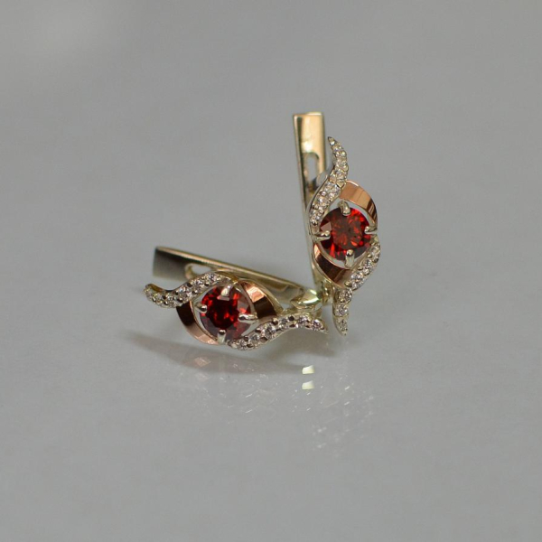 Срібні сережки з золотими накладками