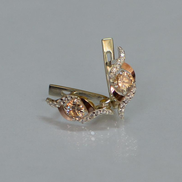 Срібні сережки з золотими накладками