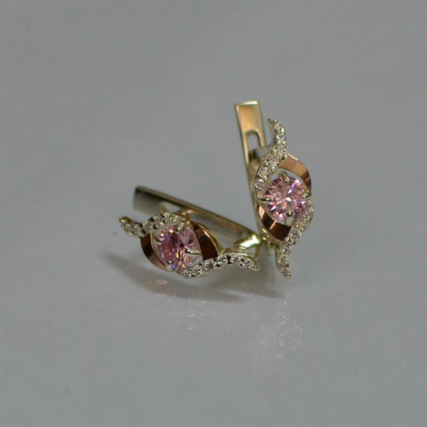 Срібні сережки з золотими накладками