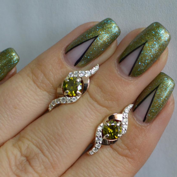 Срібні сережки з золотими накладками