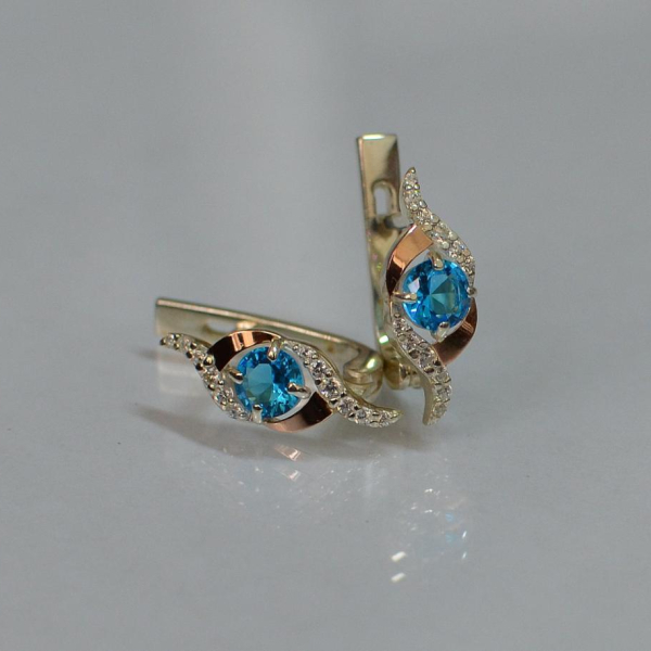 Срібні сережки з золотими накладками