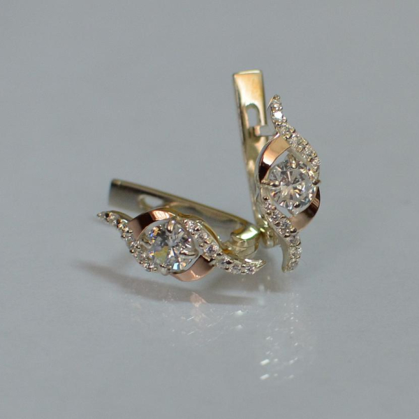 Срібні сережки з золотими накладками