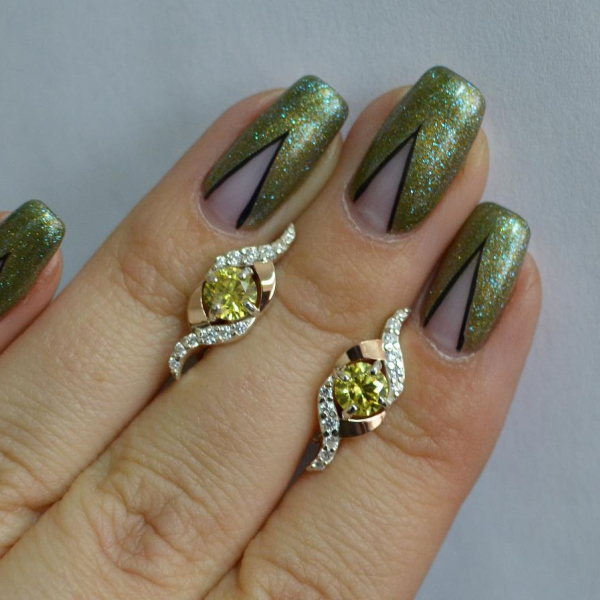 Срібні сережки з золотими накладками