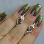 Срібні сережки з золотими накладками