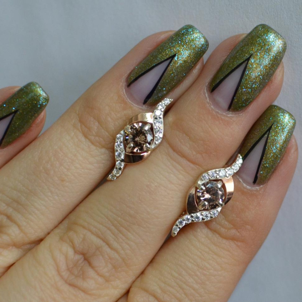 Срібні сережки з золотими накладками