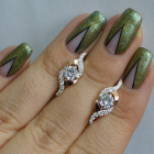 Срібні сережки з золотими накладками