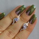 Срібні сережки з золотими накладками