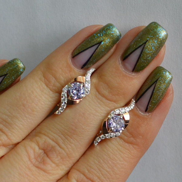 Срібні сережки з золотими накладками