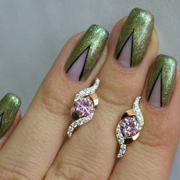 Срібні сережки з золотими накладками