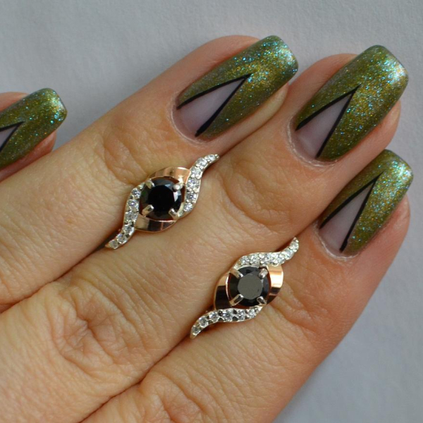 Срібні сережки з золотими накладками