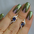 Срібні сережки з золотими накладками