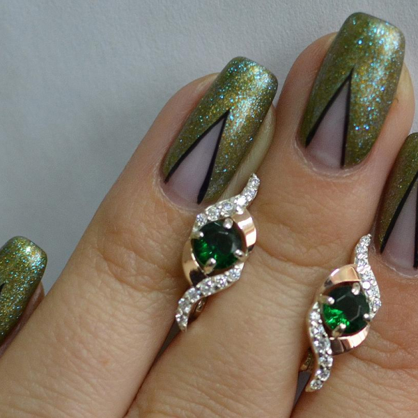 Срібні сережки з золотими накладками