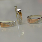 Срібний гарнітур з золотими вставками