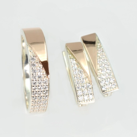 Срібний гарнітур з золотими вставками