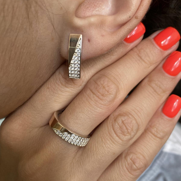 Каблучка із срібла з золотом