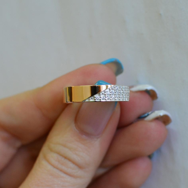 Каблучка із срібла з золотом