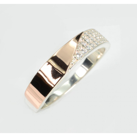 Кольцо из серебра с золотом