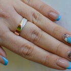 Каблучка із срібла з золотом