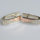 Сережки із срібла з золотими вставками