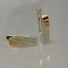 Сережки із срібла з золотими вставками