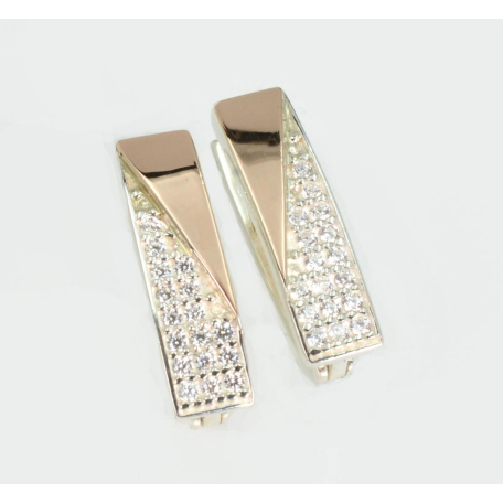 Серьги из серебра с золотыми вставками