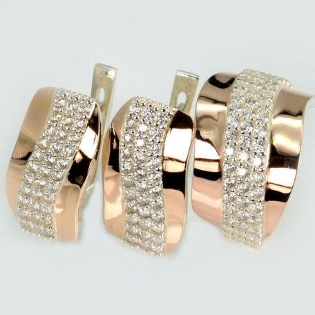 Срібний гарнітур з золотими накладками