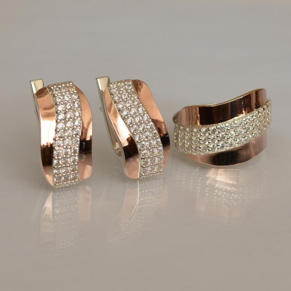 Срібний гарнітур з золотими накладками