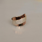 Срібна каблучка з золотими накладками