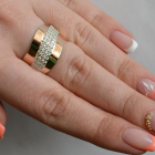 Срібна каблучка з золотими накладками