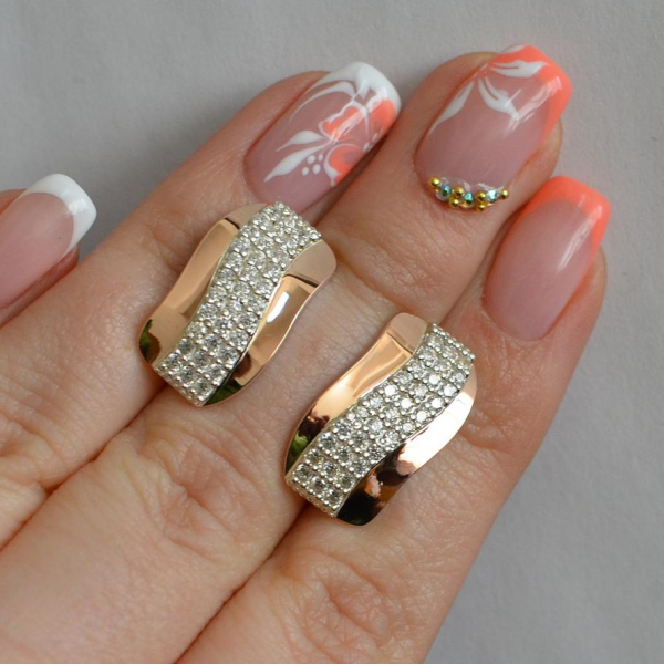 Срібні сережки з золотими накладками